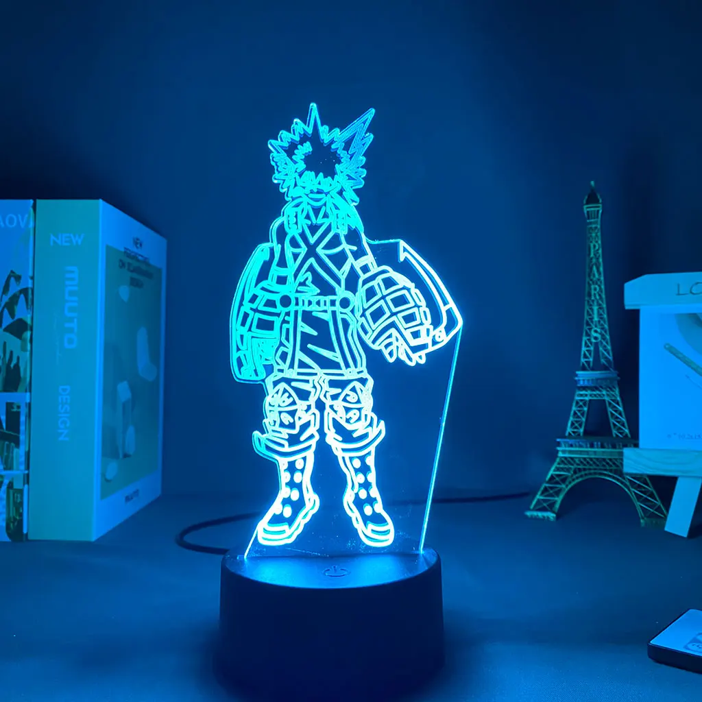 

3D Lamp Avatar Katsuki Bakugo Anime Light My Hero Academia Anime Room Decor Lighting Will of Holidays Led Lighting