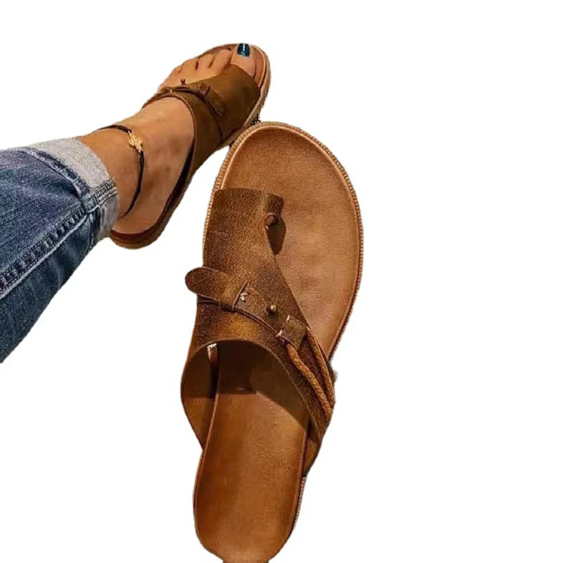 

Сандалии женские с открытым носком, модные тапочки на плоской подошве, сланцы, без застежки, Пляжная модель, лето 1 пара