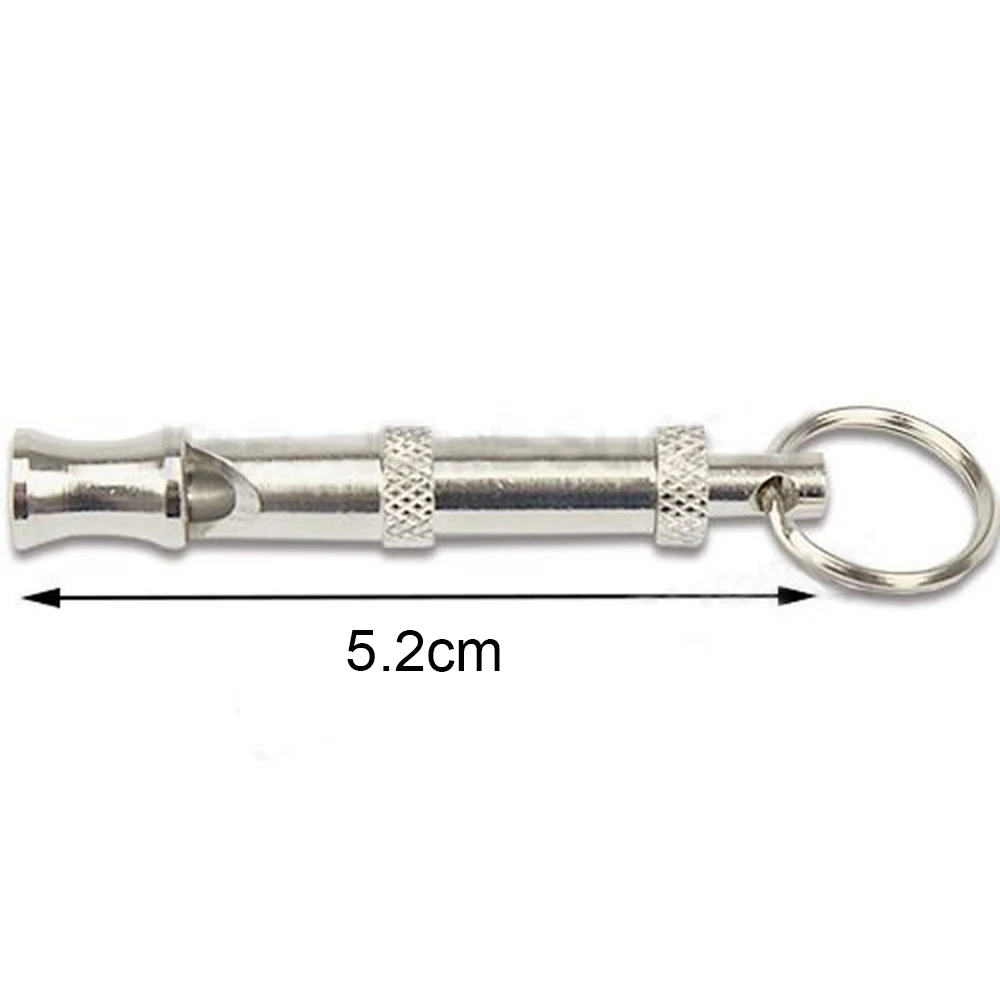 

1set Metal Dog Puppy Whistle Ultrasonic Adjustable Sound Key Training Sound Whistle Sound With Keychain For Dog Pet