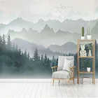 Профессиональные Большие Настенные обои Milofi, в стиле современной минималистской акварели, геометрической формы, с изображением горы, вершины леса, настенный фон для телевизора