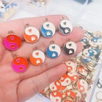 jq 20pcsset multicolor enamel alloy taiji yin yang gossip round charm pendant for bracelet earrings diy jewelry making supplies