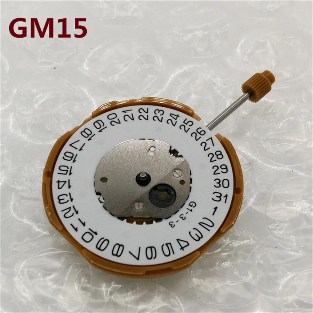 

Новые японские кварцевые часы GM15 с двумя контактами и календарем без батареи