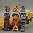 Ремешок для часов, ремешок для часов ручной работы, Прошитый тисненый ремешок для часов, Пряжка из нержавеющей стали для мужчин 18 мм, 20 мм, 22 мм, 24 мм