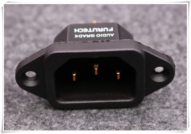 4pcs T1 DIY HIFI Brass copper plating Rhodium IEC inlet Power 3-pin plug socket AC 250V 10A