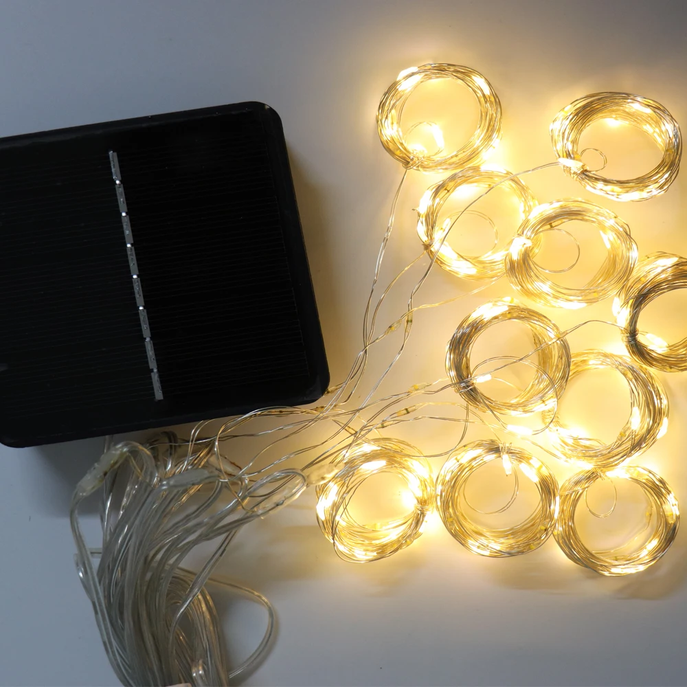 

LED String Lights Outdoor Fairy Lights 8 Modes Solar Powered for Christmas New Year Party Wedding Bedroom Window Curtain Garland