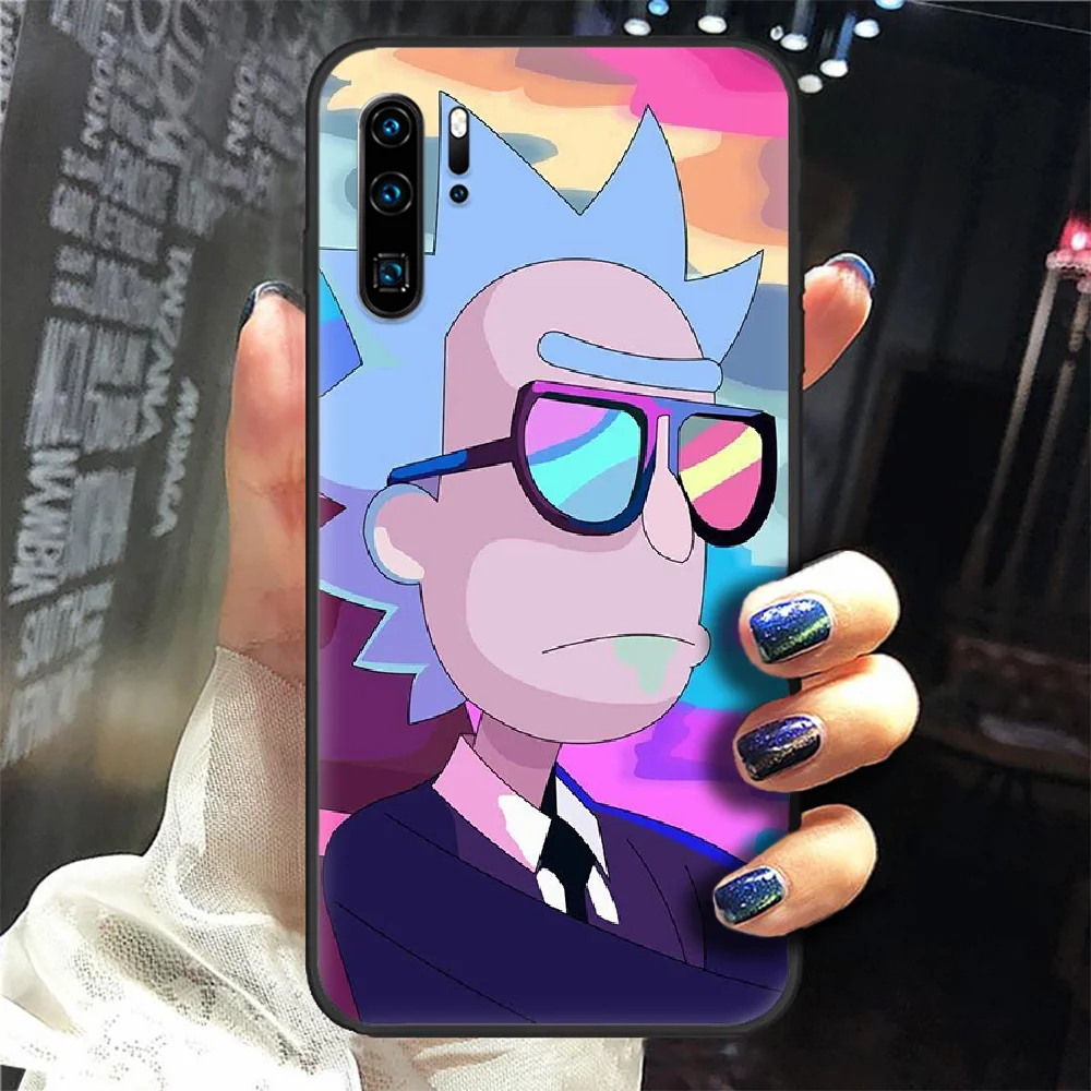 

Rick Or Morty ANIME Phone Case Cover Hull For Huawei P8 P9 P10 P20 P30 P40 Lite Pro Plus Smart Z 2019 black Bumper Pretty Shell