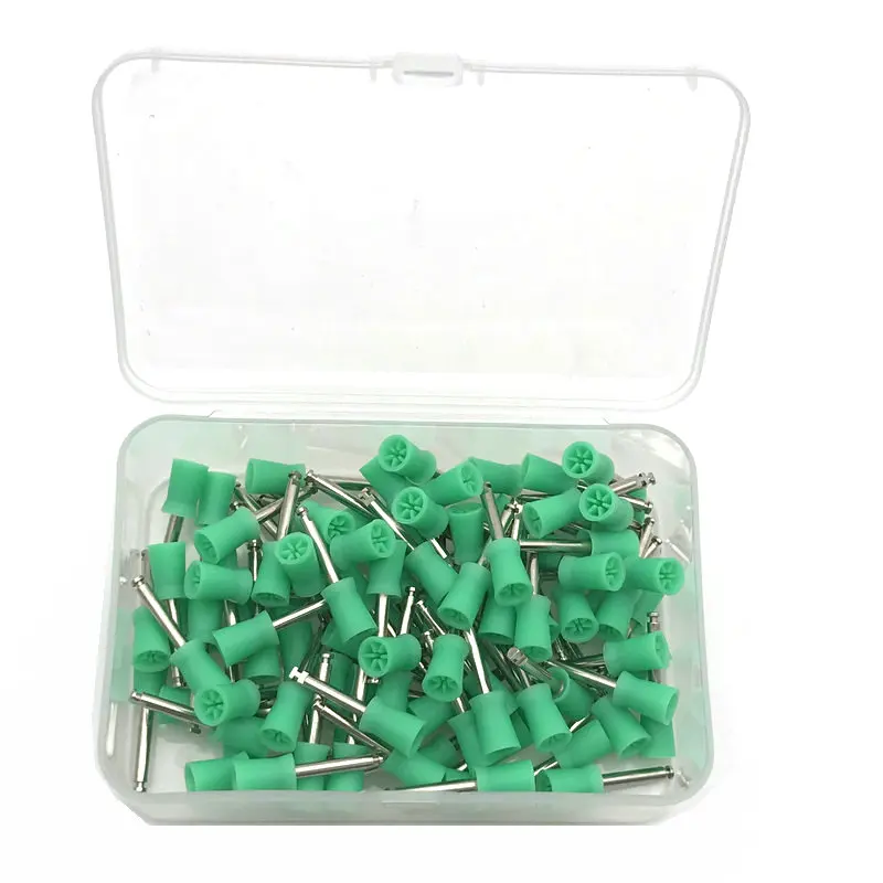 100 шт. зеленый Полировочный стакан для зубов|Стомотологические сверла и щетки| |