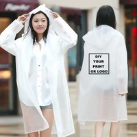 yuding logo printing raincoat fashion rain coat long jacket womenmen diy customized transparent rainwear for adult dropshipping
