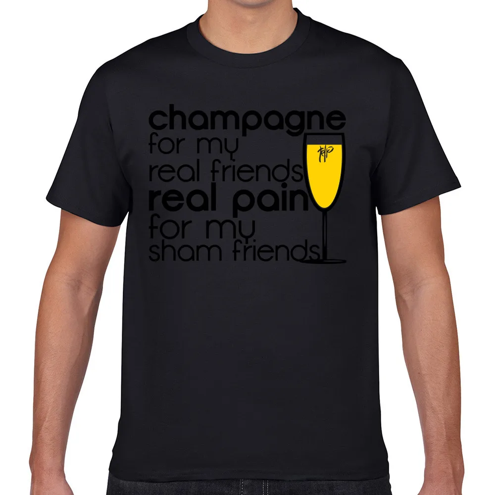 

Tops T Shirt Men champagne Kawaii Inscriptions Geek Custom Male Tshirt XXXL