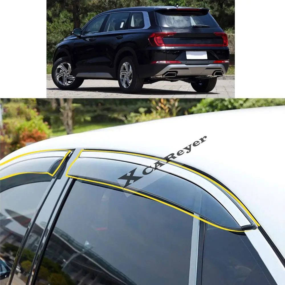 

For HYUNDAI SantaFe Santa Fe 2019 2020 2021 2022 Car Body Styling Sticker Plastic Window Glass Wind Visor Rain/Sun Guard Vent