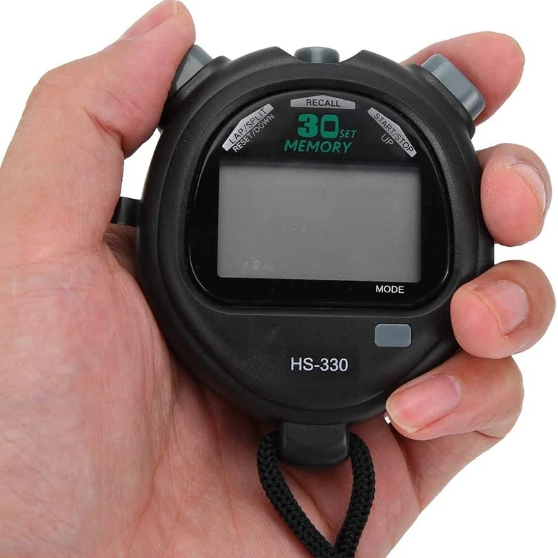 Sports Stopwatch Digital Large Screen Sport Timer 3 Rows 30 Memory for Coaches Referee Equipment | Спорт и развлечения