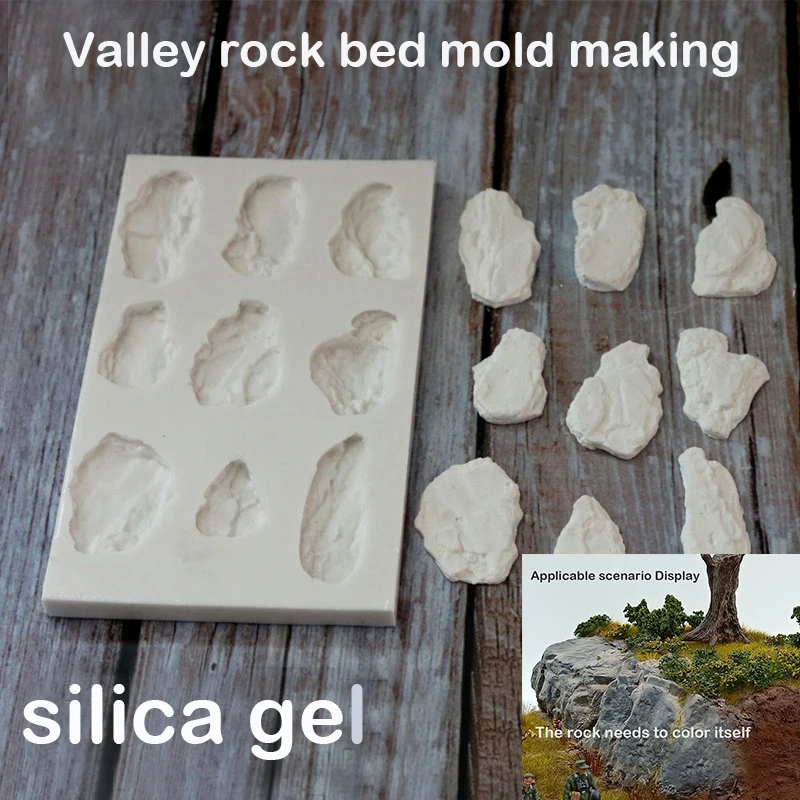 הצעה מיוחדת מזעור דגם עמק רוק מיטת עובש ביצוע סיליקה ג 'ל DIY כלי עבור סצנת חול שולחן