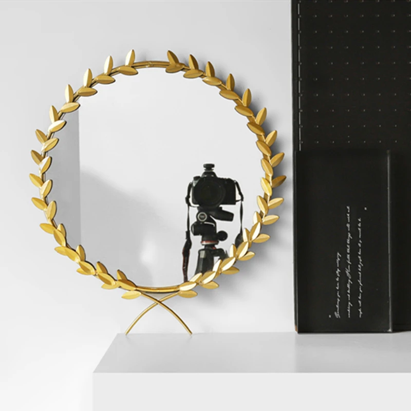 Металлическое круглое зеркало для макияжа Северной Европы подвесное украшение