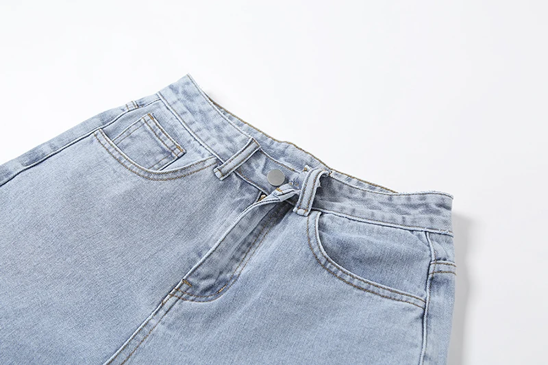 

Missnight Patchwork Jeans High Waisted Boyfriend Denim Pants Women Jeans Straight Pockets Washed Fashion Streetwear 2021