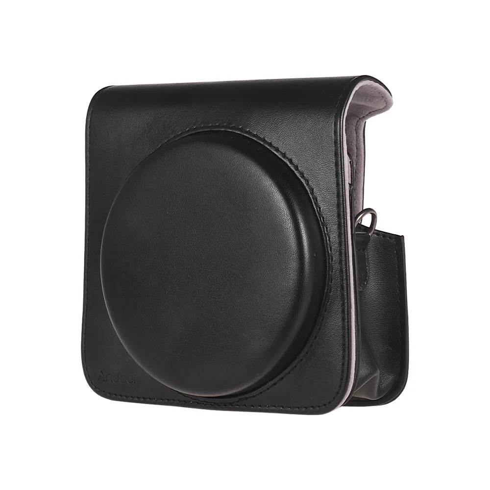Black Andoer PU кожаный защитный чехол для камеры Сумка для Fujifilm Instax квадратная SQ6 мгновенная пленка сумка для камеры с регулируемым ремешком - Цвет: Black
