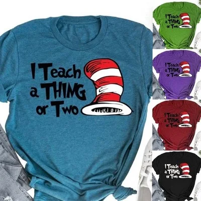 

2020 Fashion Summer Fashion Christmas Hat Printed Round Neck European and American Women's Short Sleeve T-Shirt