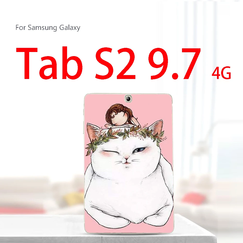 T815-baimaonvhai Краски Tablet крышка для samsung Galaxy Tab S2 9,7 4G SM-T815C T815 Tab 4 10,1 SM T530 T531 SM-T530 Tab A 8,0 T380 T385 чехол - Цвет: T815-baimaonvhai