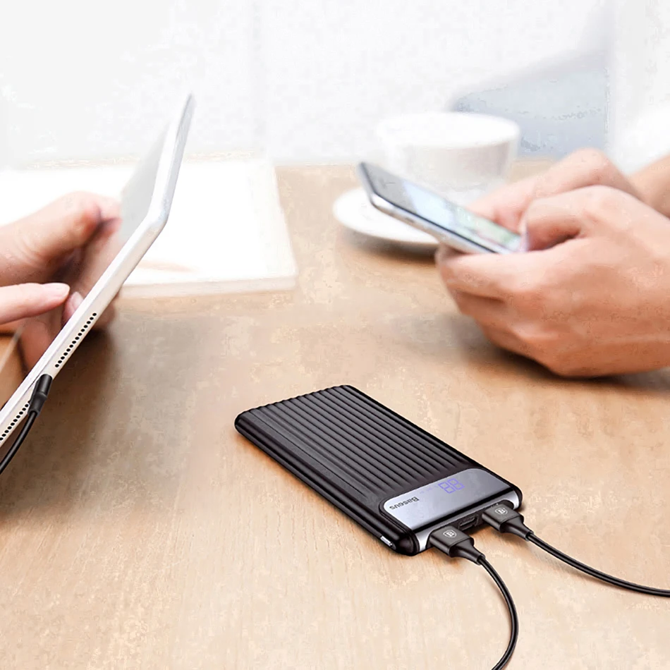 Baseus Quick Charge 3,0 10000 мАч Внешний аккумулятор lcd 10000 мАч QC3.0 Быстрый внешний аккумулятор портативное Внешнее зарядное устройство для Xiaomi Mi 9