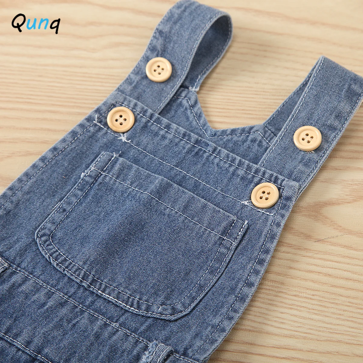 

Qunq Toddler Girls Clothing Set Long Sleeve Striped Shirts Denim Suspender Dress Children Suits 2021 Spring Casual Kids Clothes