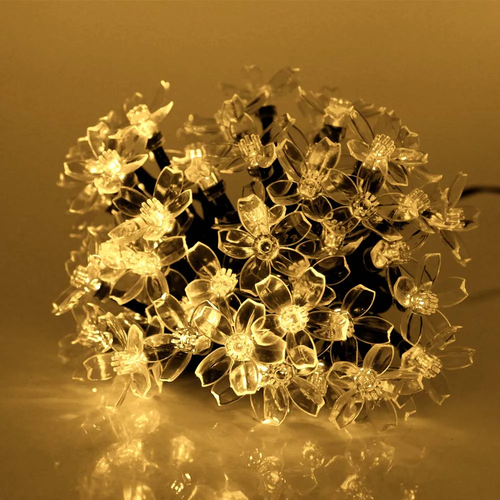 

Solar powered Outdoor LED fairy lights garland Cherry blossom lamp Wedding Christmas Holiday party Garden landscape decoration