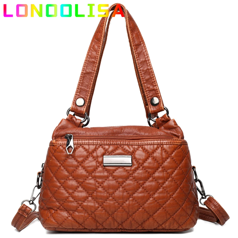 

Luxury Diamond Lattice Shoulder Women Bag Soft Pu Leather Messenger Sac Female Flap Quilted Crossbody Handbags and Purses Bolsas