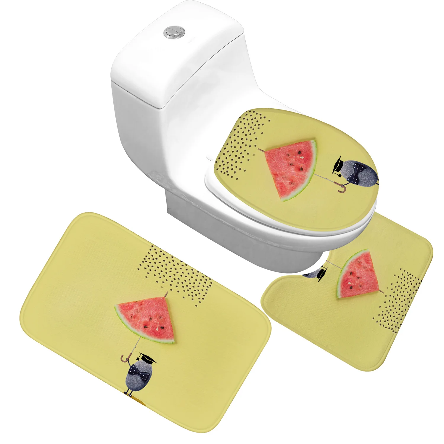 

Zeegle Cartoon Animal Bathroom Mat Set Foot Mat Anti-slip Bathroom Floor Rugs Toilet Bath Mat Shower Bath Mats