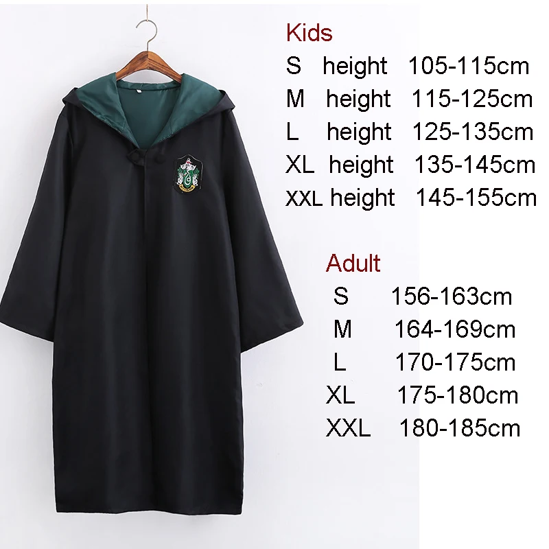 Slytherin Карнавальный костюм Поттер халат плащ с галстуком шарф Ravenclaw Гриффиндор Hufflepuff Слизерин Поттер Костюм - Цвет: Slytherin