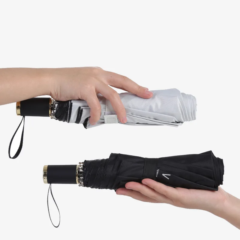 Складной зонт от солнца с черным покрытием простой женский корейский зонтик и УФ