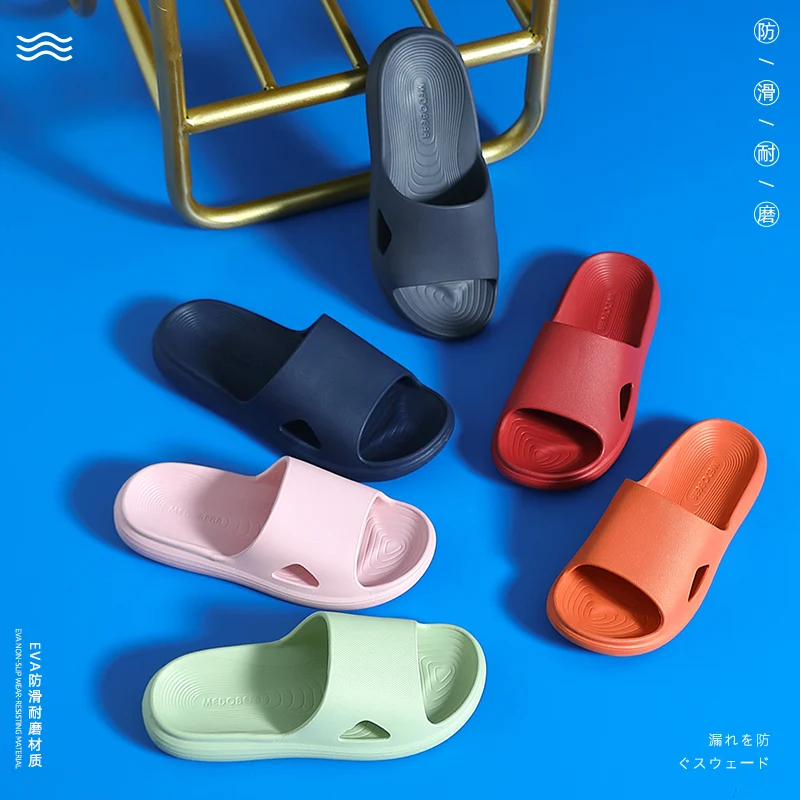 

Home Soft Slippers Couples Thick Bottom Slipper Women Indoor Bathroom Anti-slip Floor Slides Deodorant Silent Slippers