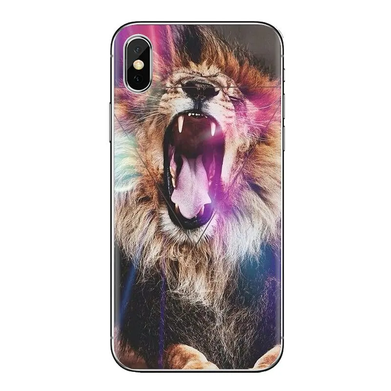 Корпус стильная туземная Лев пастельно-обложку для samsung Galaxy S2 S3 S4 S5 мини S6 S7 край S8