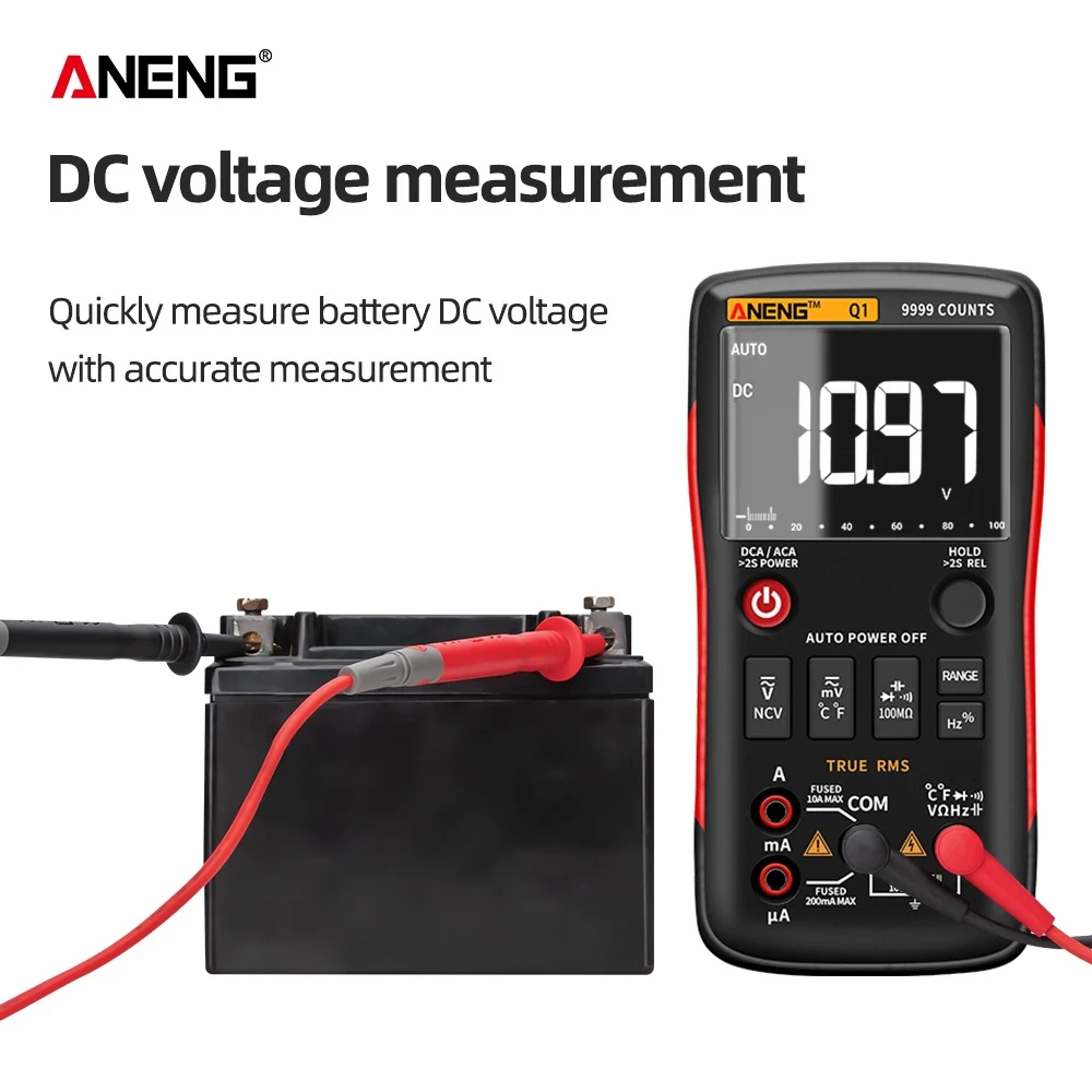 ANENG Q1 Digital Multimeter 9999 Analog Tester True RMS Professional DIY Transistor Capacitor Ohm Auto Wire Test Meter