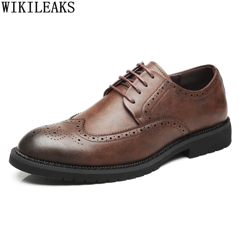 

Oxford Shoes for Men Brogues Fashion Men Dress Shoes Pointed Toe Party Shoes for Men Office 2023 Sapatos Para Hombre Zapatos