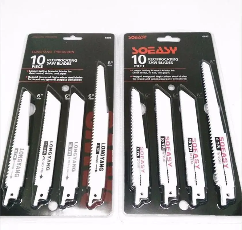 

10Pcs Reciprocating Saw Blade Sabre Saw Blade Saber Saw Handsaw Multi For Cutting Wood Metal PVC Tube Power Tools Accessories