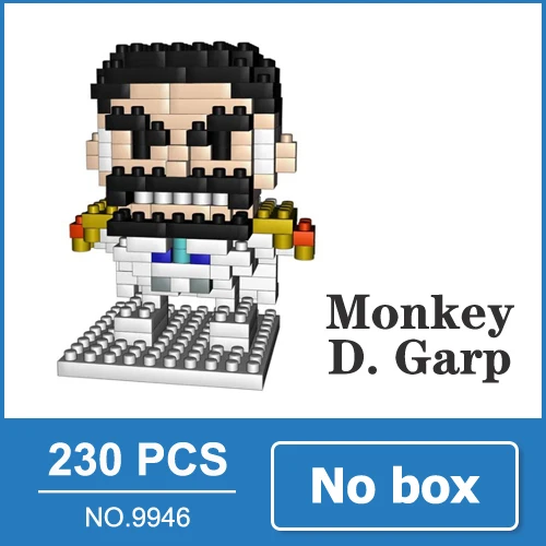 Garp no box One Piece Ван Пис фигурки из аниме Луффи Эйс Нами Зоро Чоппер Санджи Робин фигурки аниме игрушка мини конструктор подарок для детей парень - Цвет: Garp no box