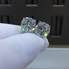 Серебро 925 Оригинал алмаз тест всего 4 карат D цветные Серьги с муассанитом бриллиантовая огранка драгоценный камень 4 коготь серьги-гвоздики подарок
