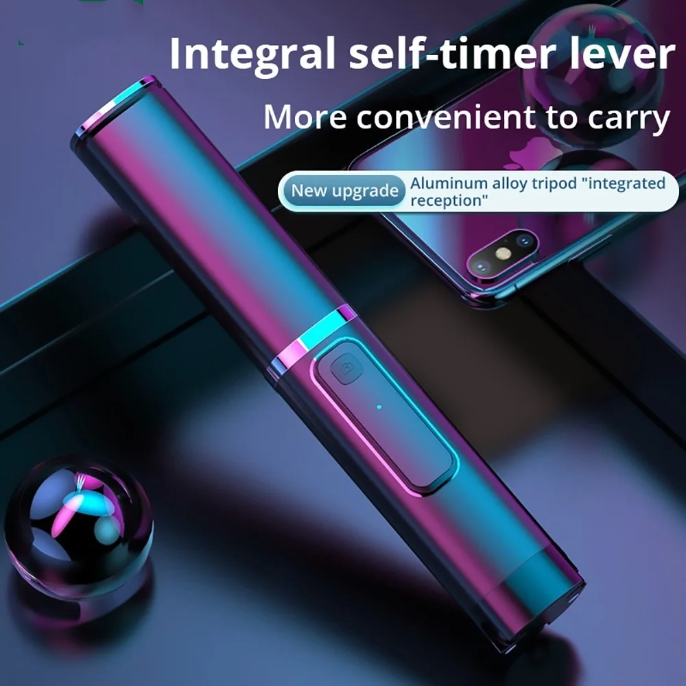 

Bonola Portable Integrated Tripod Selfie Stick Hidden Phone Bracket Bluetooth Button Phone Self-timer Lever Holder For Phone