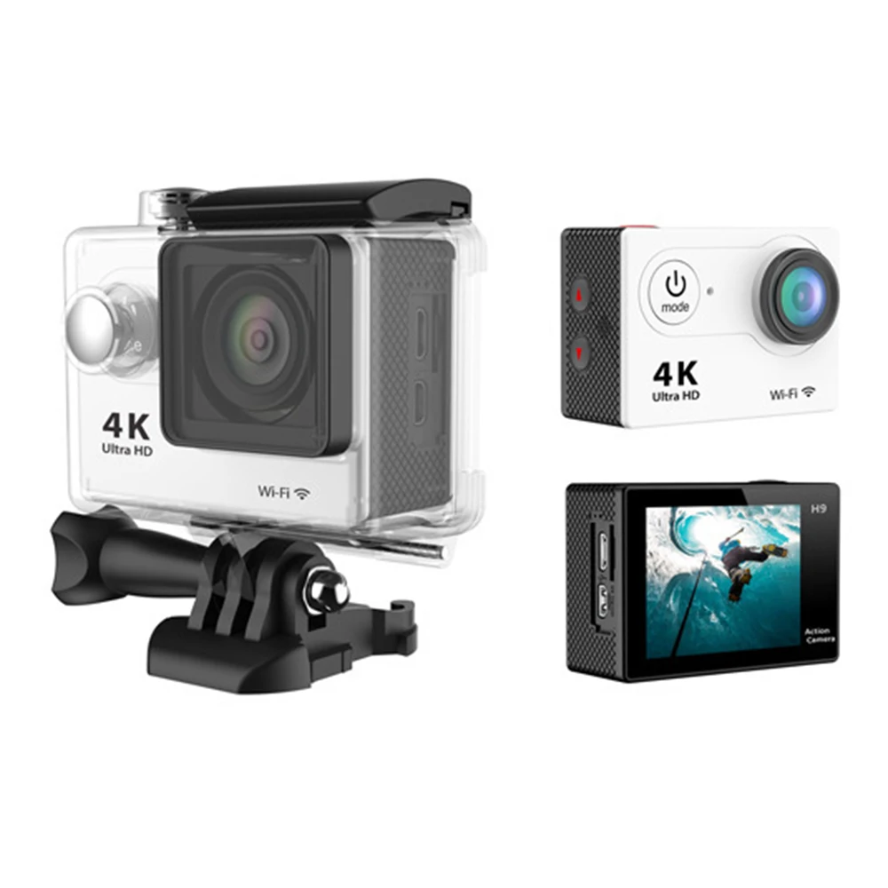 Купить Экшн-камера Ultra HD 4K 30fps Wi-Fi 2,0 дюйма 170 градусов Подводная Водонепроницаемая видеозаписывающая камера S Black