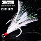 Тройные рыболовные крючки 10 шт. тройные Крючки с перьевыми снасти рыболовные крючки из прочной углеродистой стали рыболовные крючки с зазубринами рыболовные аксессуары