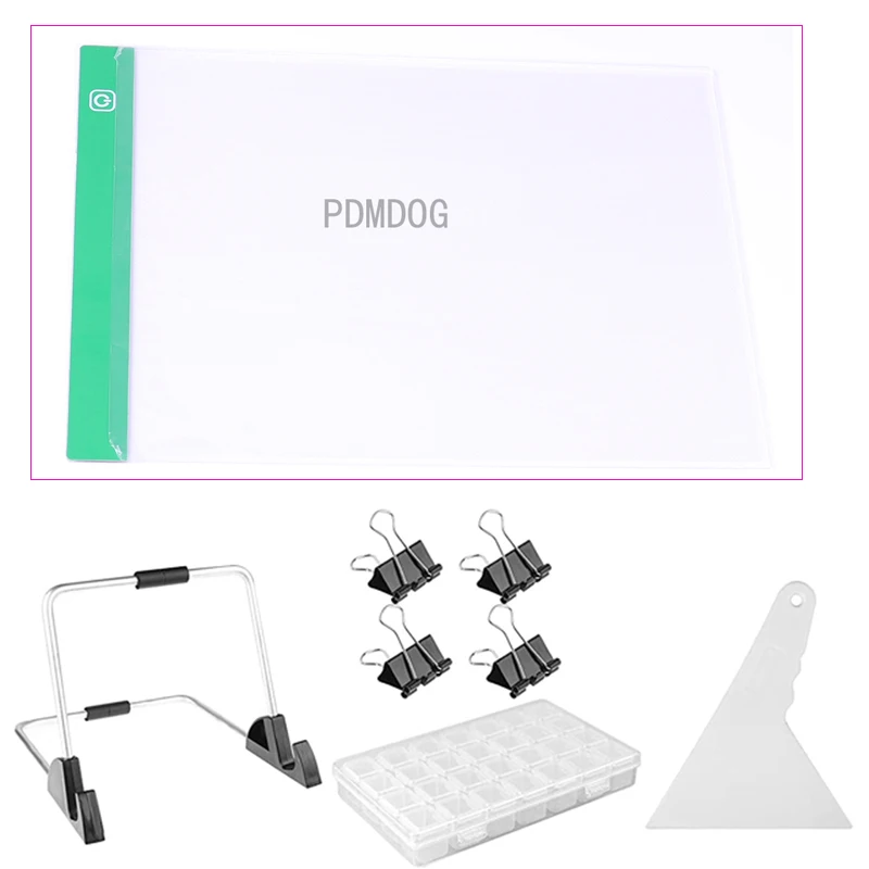 

A4 коробка для графического планшета для рисования светодиодная Алмазная лампа светильник ка пластина для алмазной живописи аксессуары набор инструментов Скоба зажим