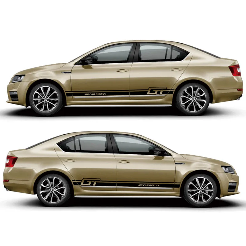 

car styling sport car sticker For Skoda Octavia Mark Levinson Both side body Customized Decal sport auto stickers