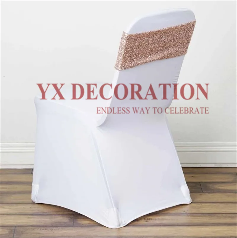 Блестящая повязка на стул бант для стула банкета свадьбы украшение из