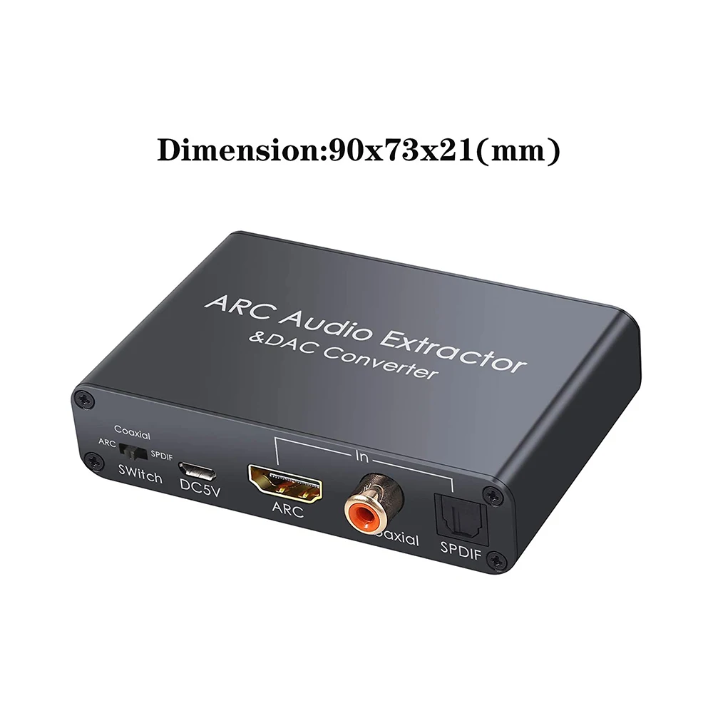 

Headphone Converter HDMI ARC Adapter And DAC Converter Video Cables HDMI ARC Audio Extractor DAC Adapter Fiber Coaxial 3.5mm