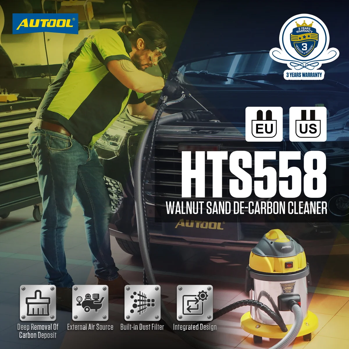 Оригинальный автомобильный двигатель AUTOOL HTS558 с чистым углеродом автомойка