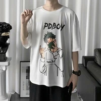 comic short sleeved t shirts for men and women 2021 summer new korean version of popular loose tops personality cartoon casual