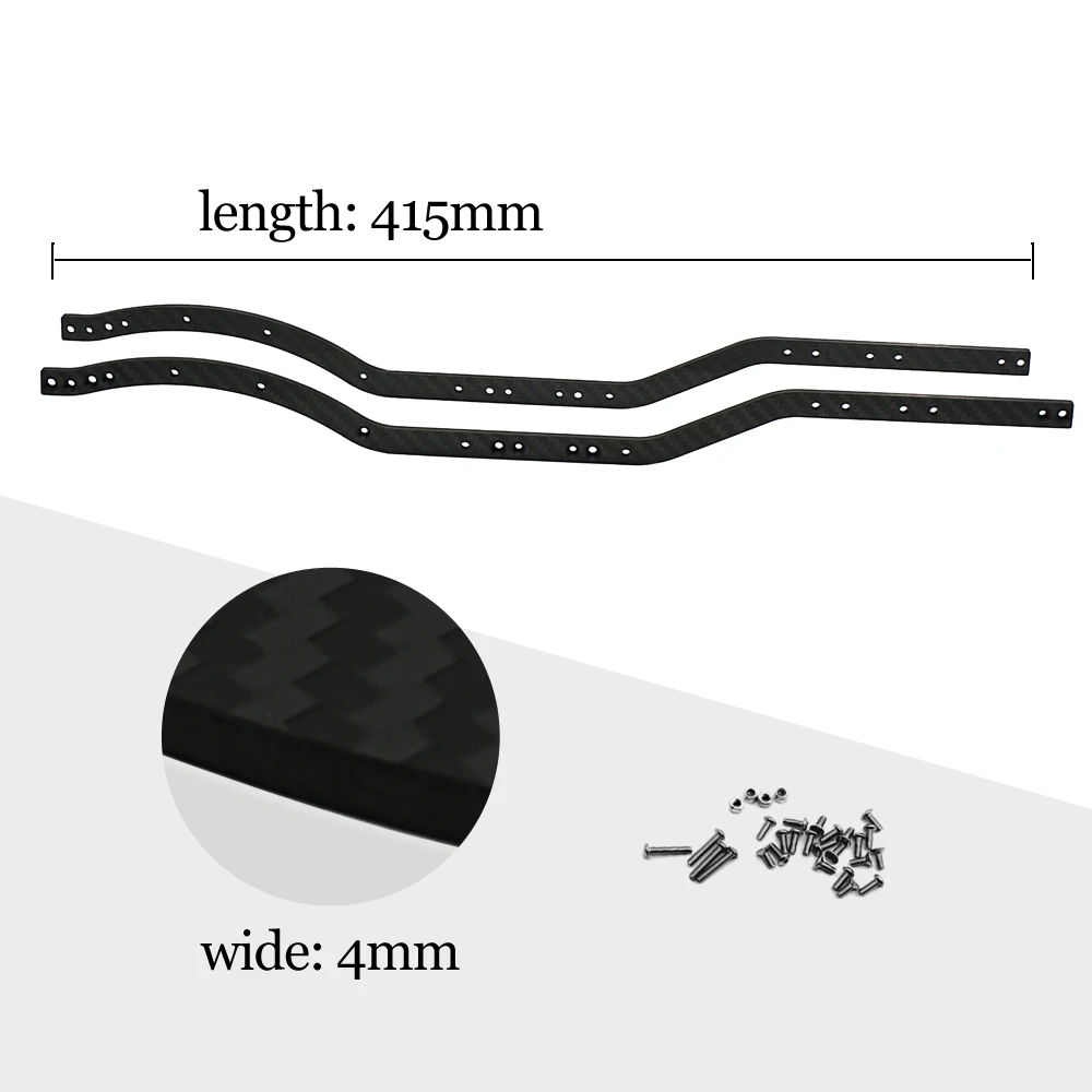 

YEAHRUN 2pcs Carbon Fiber Chassis Frame Rails set for Axial SCX10 1/10 RC Crawler Car