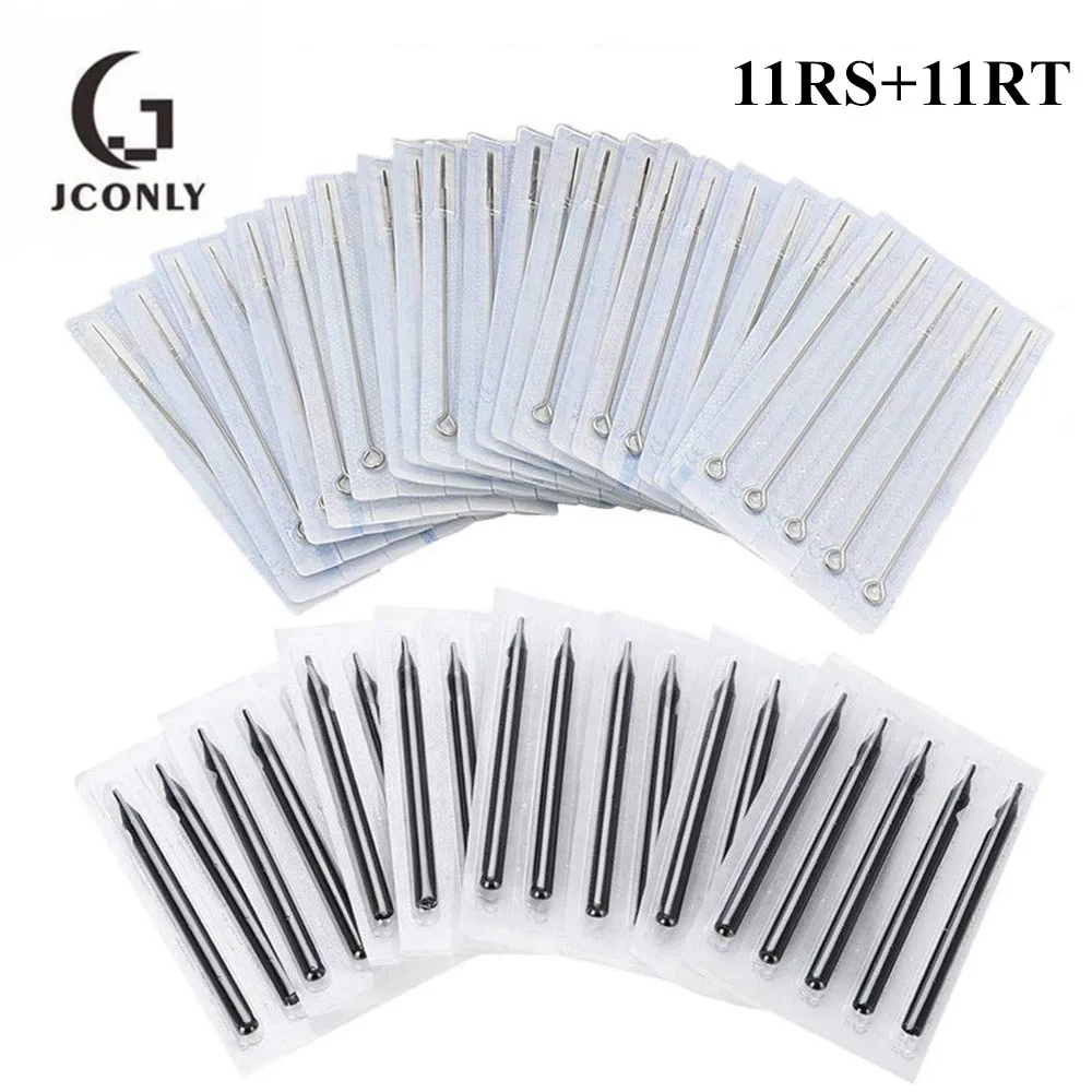 

100pcs Tattoo Needles and Tips Set 50pcs 11RS Tattoo Needles & 50pcs 11RT Long Tattoo Tips Tubes for Tattoo Machine Grip Tubes
