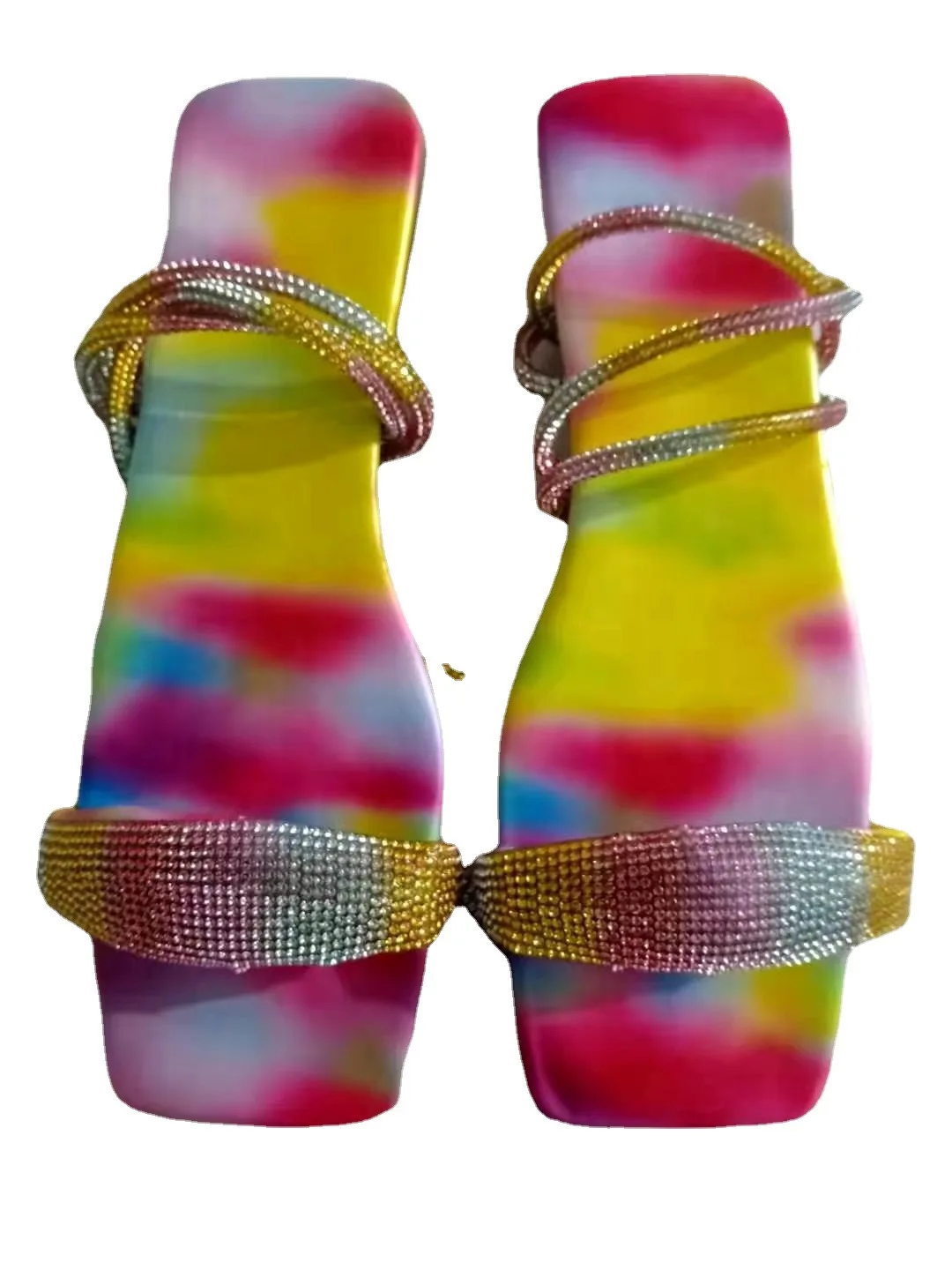 

New Summer Women Slippers Sandal Edition Flat Transparent PVC Slippers Rhinestone Diamond Sandals