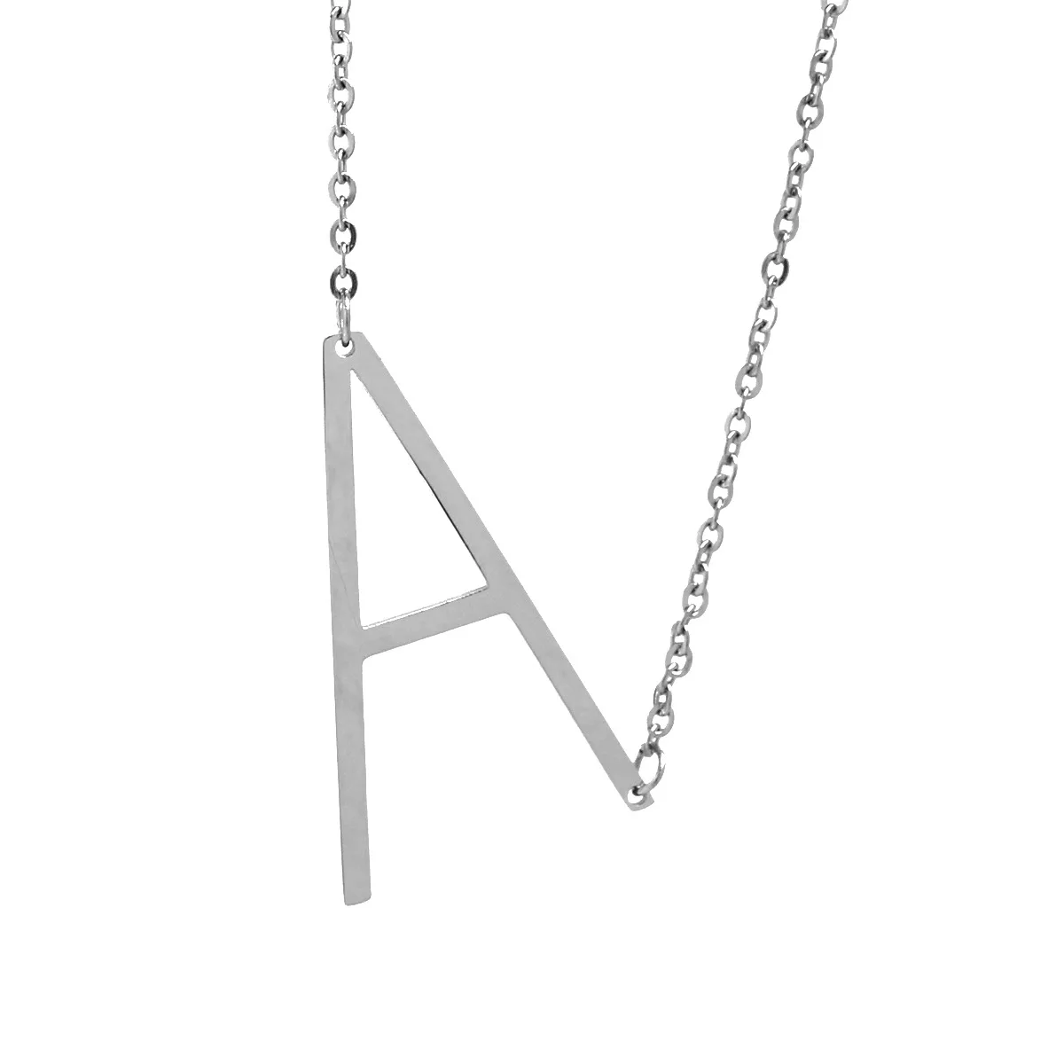 Начальный Алфавит ожерелье с буквенными подвесками серебристого цвета все 26