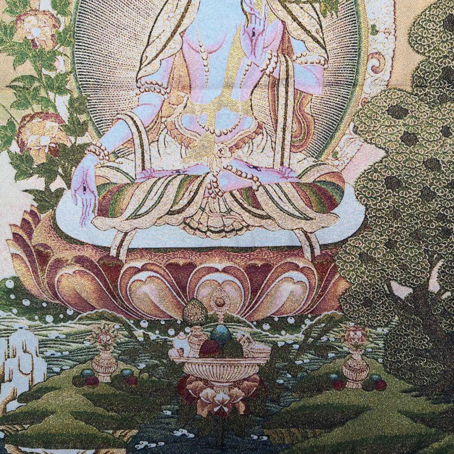 

Thangka Brocade Painting Tibetan Buddha Statue Tara Buddha Statue Painting White Tara