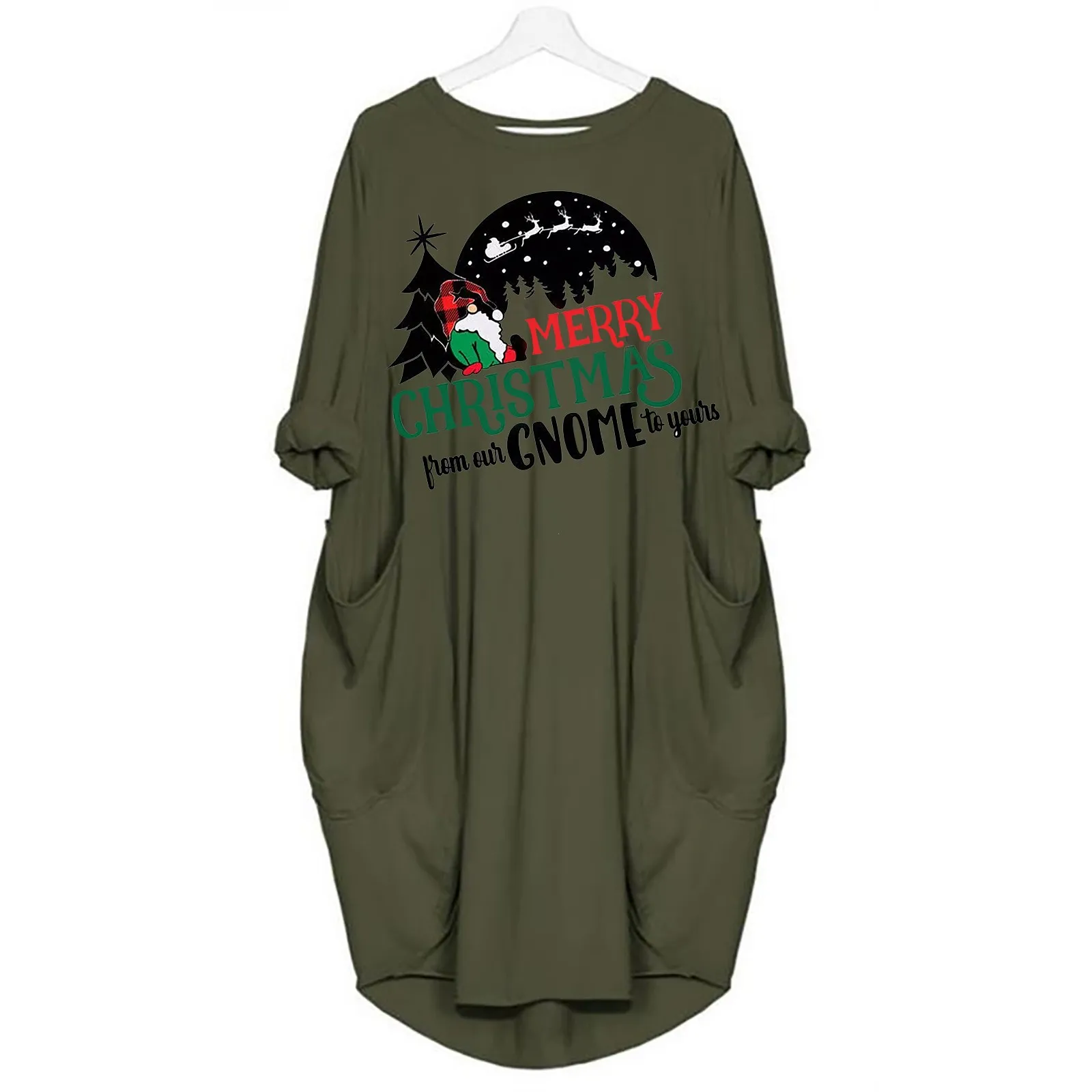 

Christmas Dresses For Woman 2022 Casual Short Sleeve Loose Midi T Shirt Dress Evening Party Night Cocktail Holiday Clothing